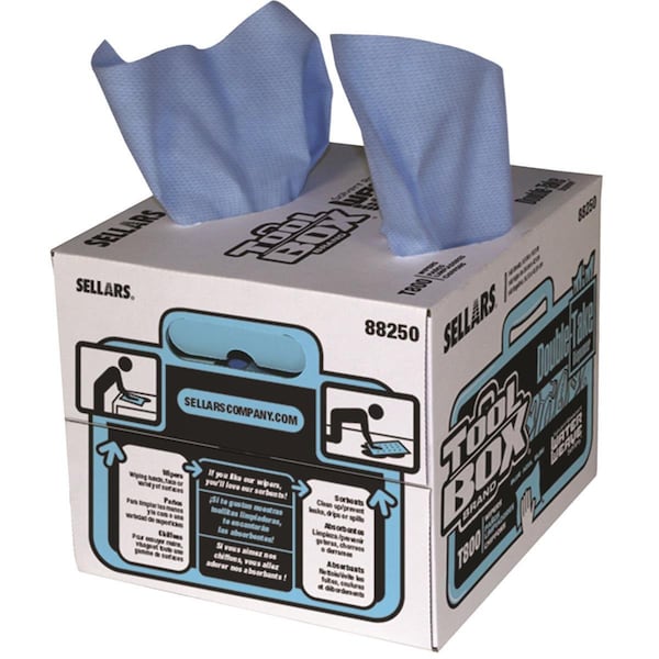 SELLARS Blue Shop Towels - 60 Count Roll, Heavy-Duty Absorbent Disposable Wipers - View #6