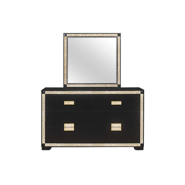 Global Furniture Usa Traditional Glam Glitter Blake Black/Gold Dresser 666 | Zoro Global Furniture Usa Traditional Glam Glitter Blake Black/Gold Dresser 666 | Zoro