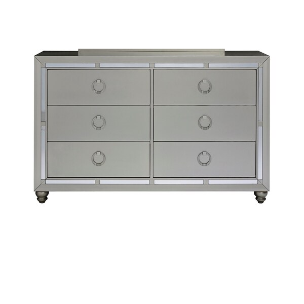 silver glam dresser Furniture of America Eliora Silver Dresser