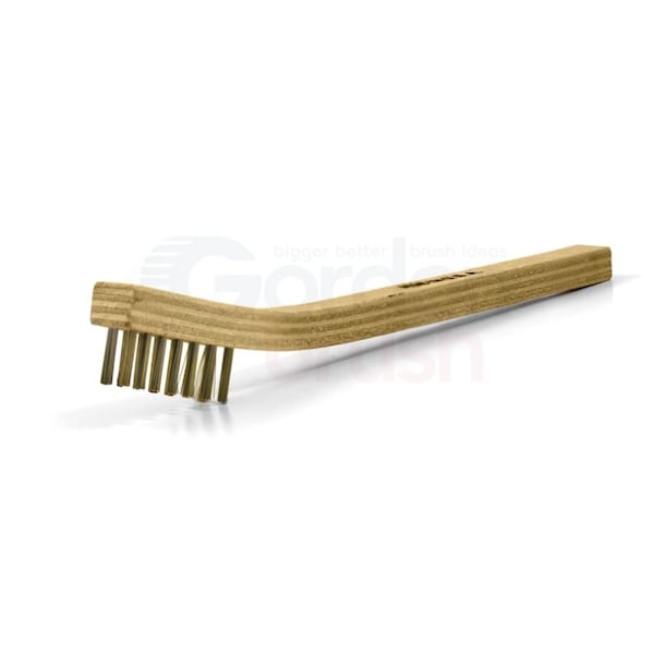 Gordon Brush 3 x 7 Row 0.006 Brass Bristle and Plywood Handle Scratch Brush  30BG-12