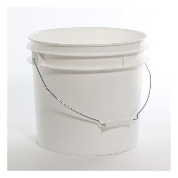 Pipeline Packaging Open Head Pail, HDPE, White, 3.5 gal., Height: 10-7/8" 01-05-048-00134 - main