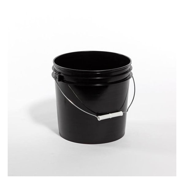 Pipeline Packaging Open Head Pail, HDPE, Black, 2 gal., Height: 9-1/4" 01-05-048-00119 - main