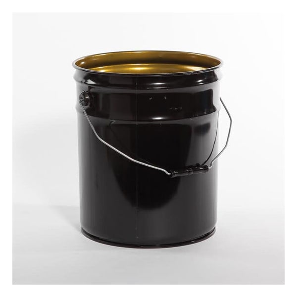 Pipeline Packaging Open Head Pail, Steel, Black, 5 gal., Height: 13-7/16" 01-19-048-00166 - main