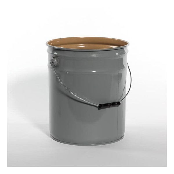 Pipeline Packaging Open Head Pail, Steel, Gray, 5 gal., Height: 13-7/16" 01-19-048-00190 - main