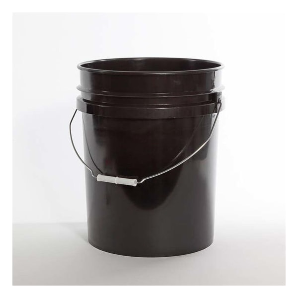 Pipeline Packaging Open Head Pail, HDPE, Black, 5 gal., Height: 14-9/16" 01-05-048-00155 - main