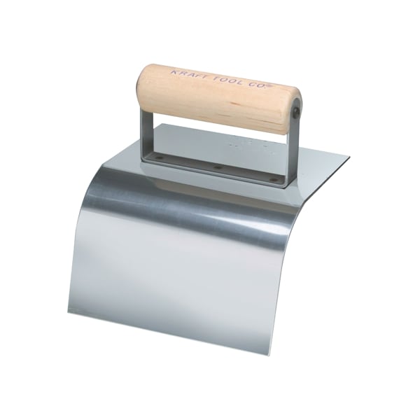 Kraft Tool Curb Tool w/Wood Hand, 6" x 5" 1-1/2"R CF197 - main