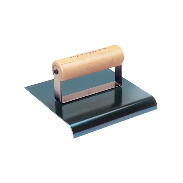 Kraft Tool Blue Steel Edger w/Wood, 9" x 6" 1/2"R CF597 - main