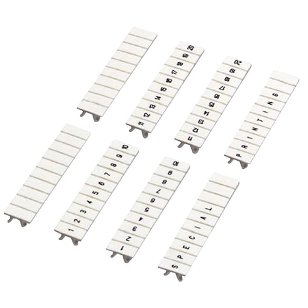 Schneider Electric Marking strip, Linergy TR, clip in type, 5mm, printed characters 11 to 20, printed horizontal, white, Set of 10 NSYTRAB520 - main