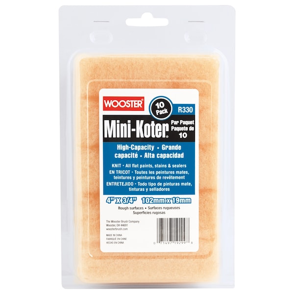 Wooster Paint Roller Cover, 1/4" dia. Core, PK10 R131-4 - main