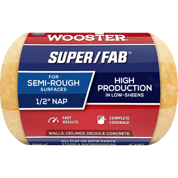 Wooster 4" Paint Roller Cover, 1/2" Nap, Knit Fabric R240-4 - main