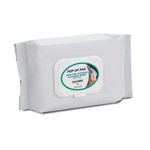 Allegro Industries Eyewear Cleaning Wipes PopUp Pak, PK200 0350200PU