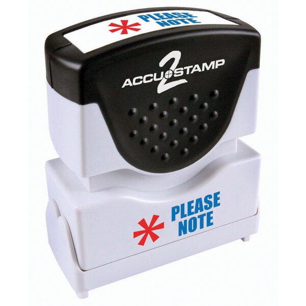 Accu-Stamp2 Message Stamp, Please Note, Blue/Red Ink 035530