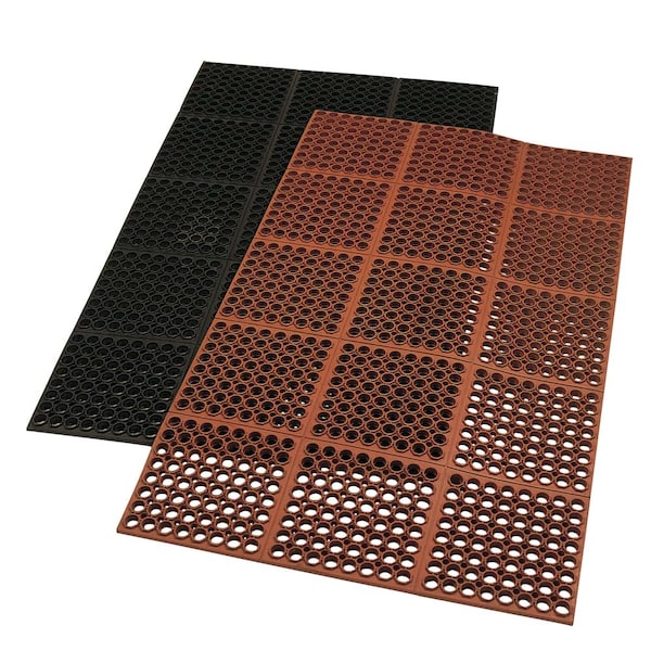 Rubber-Cal "7/8 in. Dura-Chef" Rubber Comfort Kitchen Mats - 7/8 in x 38.5 in x 58.5 in - Black Rubber Mat 03-116 - main