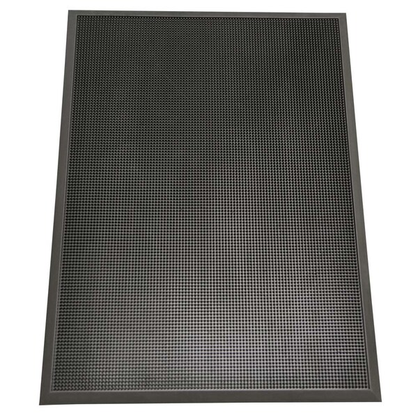 Rubber-Cal "Door Scraper" Commercial Entrance Mat - 5/8 in x 36 in x 72 in - Black Non-Slip Borders 03-189 - main