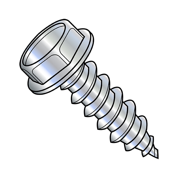 Zoro Select Self-Drilling Screw, 1/4"-14 x 1-1/2 in, Zinc Plated Steel Flange Hex Head External Hex Drive 142407ABW - main