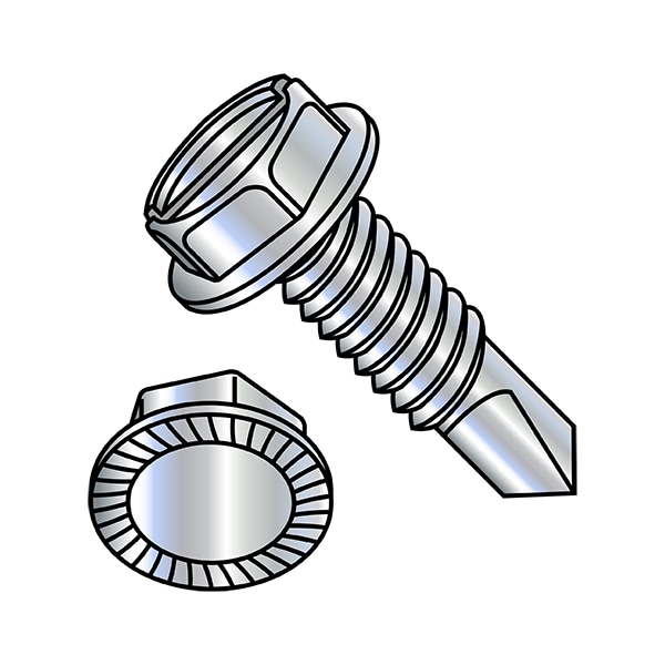 Zoro Select Self-Drilling Screw, 1/4