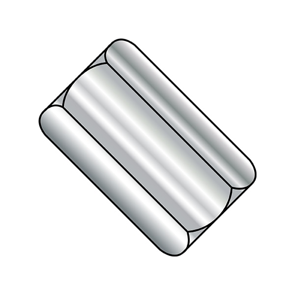 Zoro Select Coupling Nut, 3/8"-16, 18-8 Stainless Steel, Not Graded, Plain, 1-3/4 in Lg, 1/2 in Hex Wd, 125 PK 372208NCUP18 - main