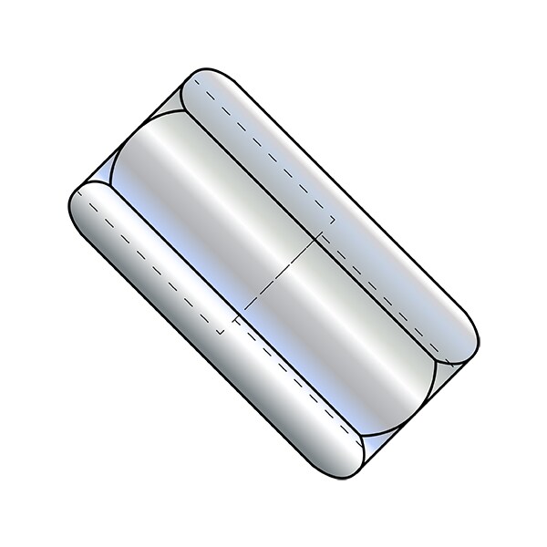 Zoro Select Coupling Nut, 3/8"-16, Steel, Zinc Plated, 1 in Lg, 1/2 in Hex Wd, 200 PK 371608NCUPR - main