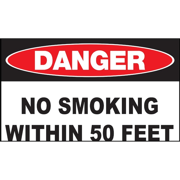 Zing Sign, Danger No Smoking, 50 ft, 7x10", PL, 10113 10113 - main
