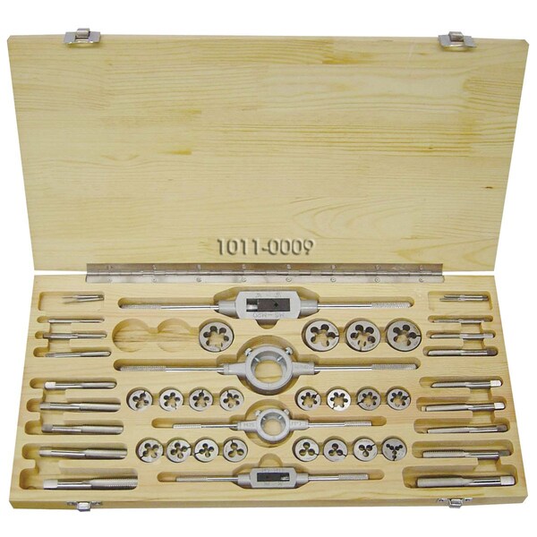 Hhip 44 Piece M2-M18 High Speed Steel Tap & Die Set In Wood Case 1011-0009 - main