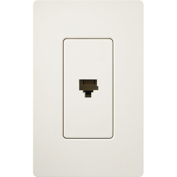 Lutron Lutron Satin Colors 1 Socket Telephone Faceplate - 1-gang - RJ-12 Phone - Biscuit SC-PJ-BI - main