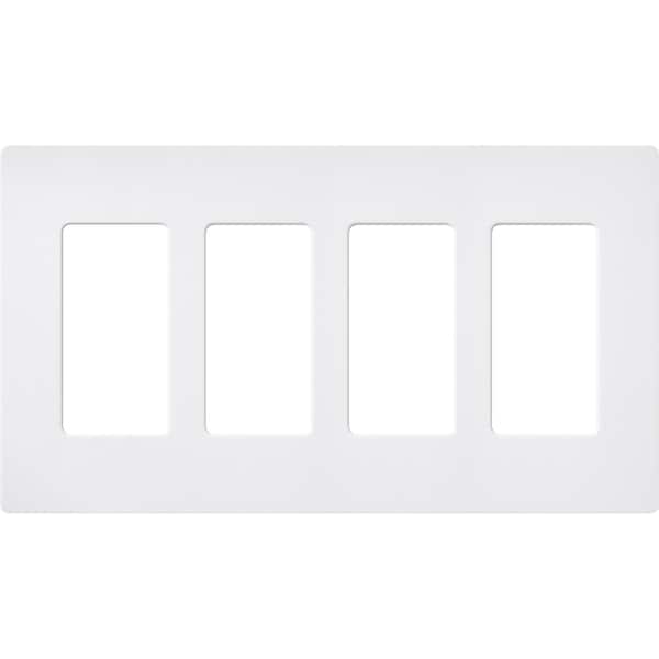 Lutron Designer Wall Plates, Number of Gangs: 4 Satin Finish, Snow SC-4-SW - main