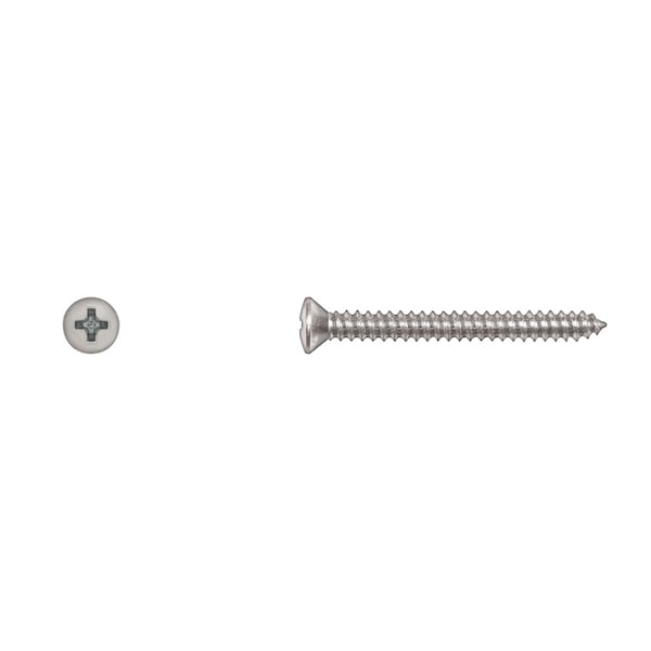 Disco Sheet Metal Screw, #8 x 1-1/2 in, Zinc Plated Steel Oval Head Phillips Drive 10147PK - main