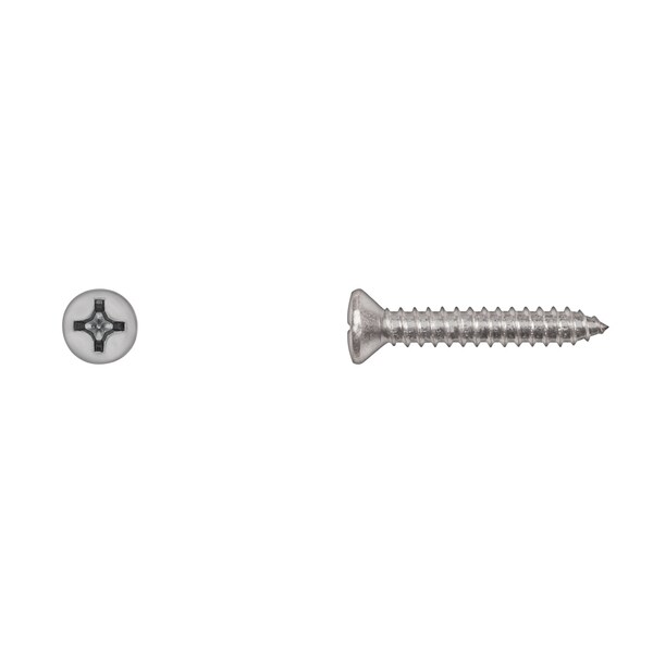 Disco Sheet Metal Screw, #12 x 1-1/4 in, Zinc Plated Steel Oval Head Phillips Drive 10154PK - main