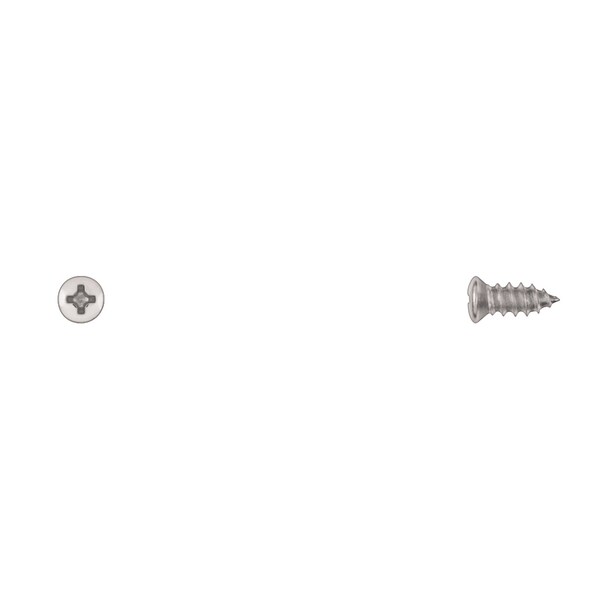 Disco Sheet Metal Screw, #10 x 1/2 in, Chrome Plated Oval Head Phillips Drive 10164PK - main