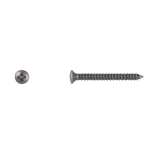 Disco Sheet Metal Screw, #10 x 1-1/2 in, Black Oval Head Phillips Drive 10168PK - main