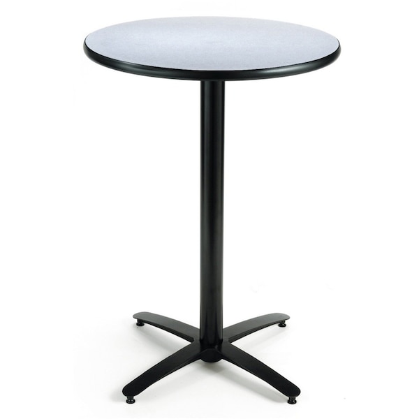 Kfi Round KFI 36in Grey Nebula Breakroom Table with Arched X Base, Laminate Top, Grey T36RD-B2125-38-GYN - main