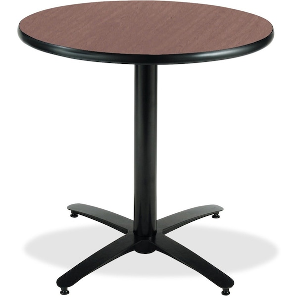 Kfi Round KFI 36in Dark Mahogany Breakroom Table with Arched X Base, 29 W, 36 L, 29 H, Laminate T36RD-B2125-MH - main