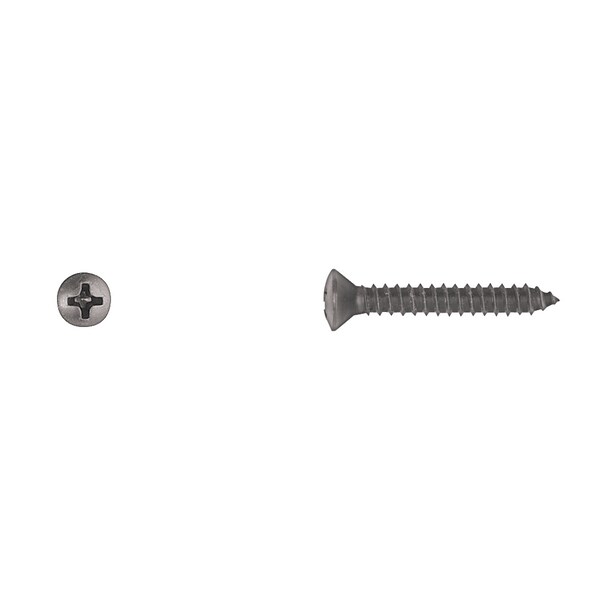 Disco Sheet Metal Screw, #8 x 1-1/4 in, Black Oval Head Phillips Drive 10173PK - main
