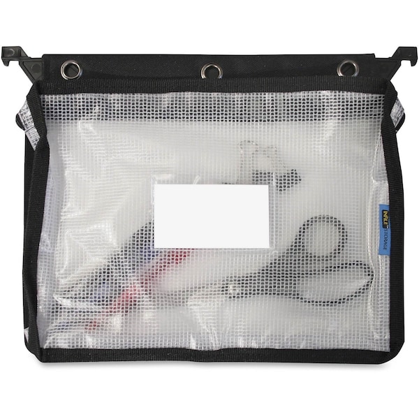 Advantus Expanding Zipper Pouch, 3-Hole Punched, 13" x 9.25", Clear/Black AVT-50904 - main