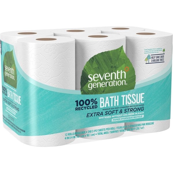 Seventh Generation Standard Recycled Toilet Paper, 2 Ply, 240 Sheets, 12 PK 13733