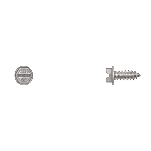 Disco Sheet Metal Screw, #12 x 1/2 in, Zinc Plated Steel Flange Hex Head Slotted Drive 10188PK - main