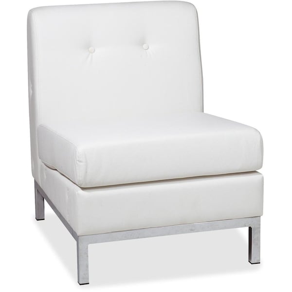 Ave 6 Collection: Wall Street Chair, White Back, 23 in W 28" L 31" H, Armless, Leather Seat WST51N-W32 - main