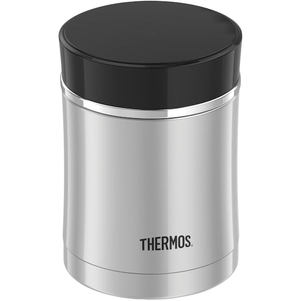 Thermos Sipp Stainless Steel Food Jar, 16 oz., Stainless Steel / Black NS340BK004 - main