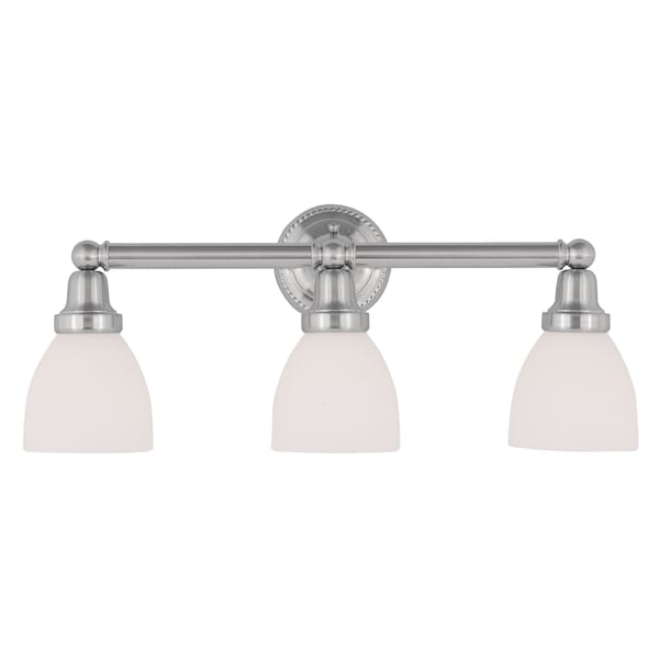 Livex Lighting Classic 3 Light Brushed Nickel Bath Vanity 1023-91 - main