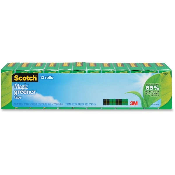 Scotch Magic Greener Tape 812, 3/4"x900", PK12 812-12P - main
