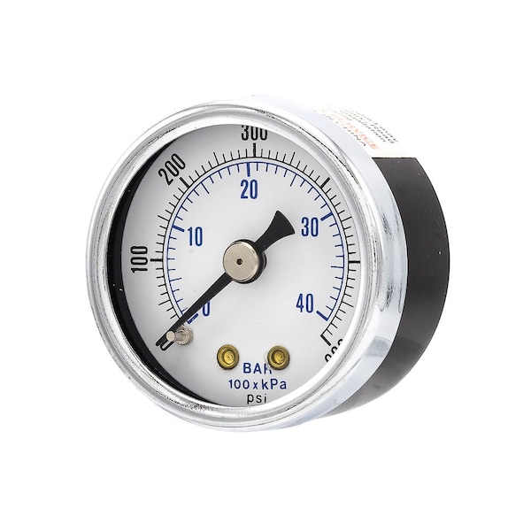 Pic Gauges 1 1/2 in Dial, 1/8 in NPT Male Center Back Location, Black Steel Case Material 102D-158K - main