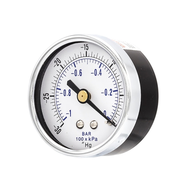 Pic Gauges 2 in Dial, 1/4 in NPT Male Center Back Location, Black Steel Case Material 102D-204A - main