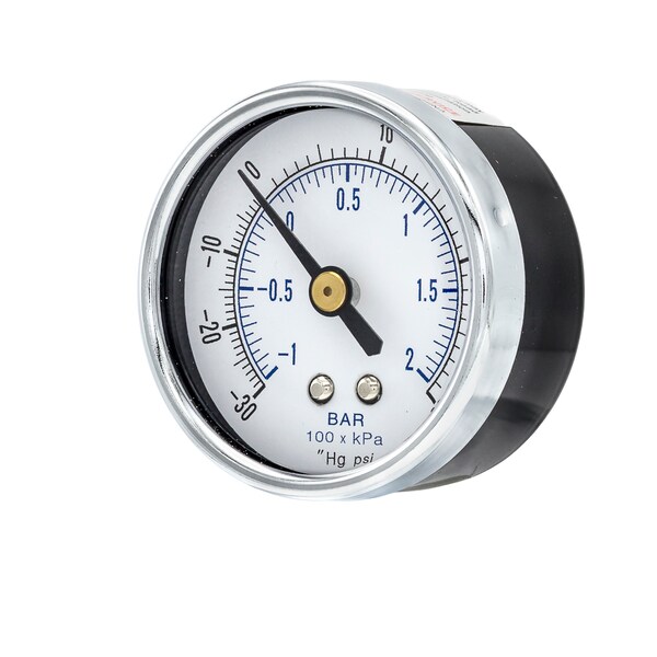 Pic Gauges Air Gauge, 2", 30/0/30 psi, 1/8" CBM, 2 in Dial, 1/8 in NPT Male Center Back Location 102D-208CC - main