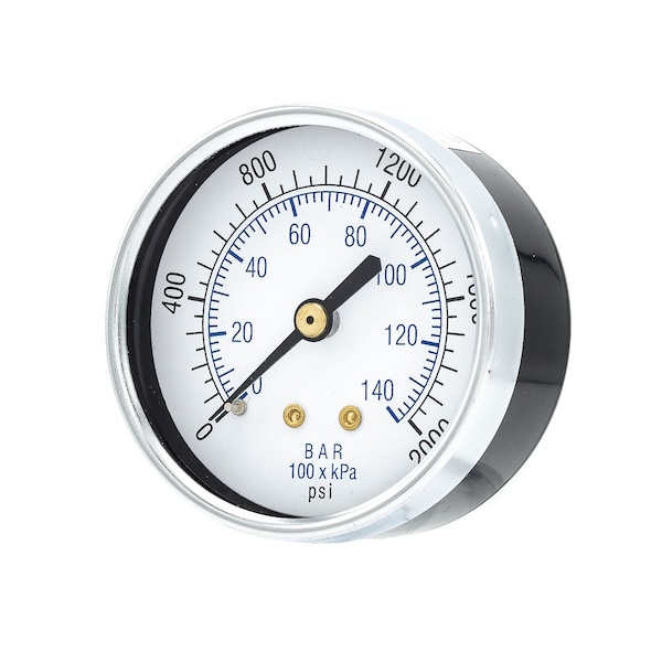 Pic Gauges 2 1/2 in Dial, 1/4 in NPT Male Center Back Location, Black Steel Case Material 102D-254O - main