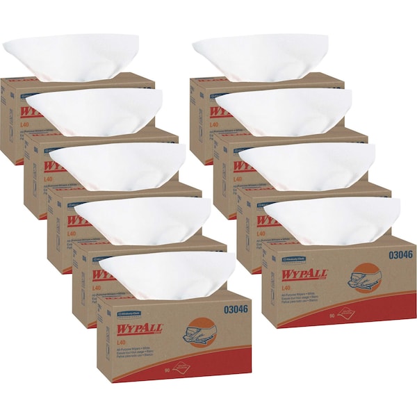 Wypall L40 Towels, POP-UP Box, White, 10 4/5 x 10, 90/Box, PK9 03046 - main