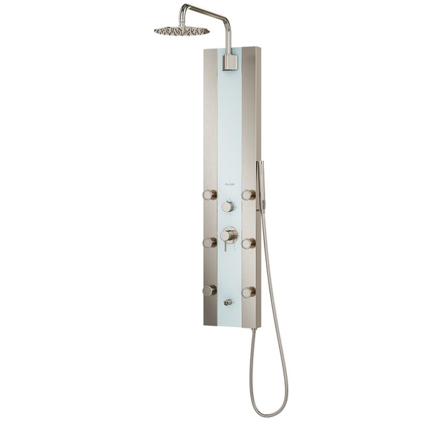 Pulse Showerspas White Glass Shower Panel-Tropicana Showerspa 1039W-BN - main