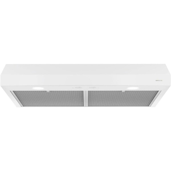 Broan Range Hood, 250 CFM, 1.5 Sones, White, 36" BCSD136WW Zoro