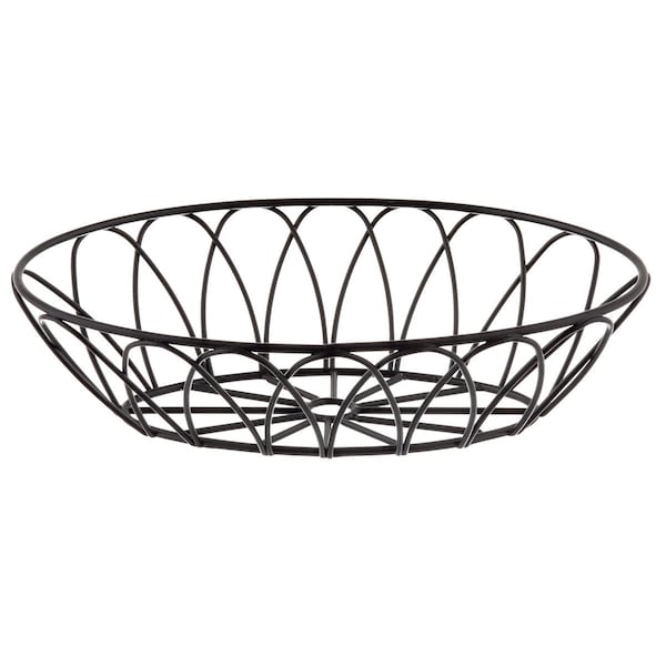 Tablecraft Oval Serving Basket, Black Metal, 9x6x2.5 10536 - main