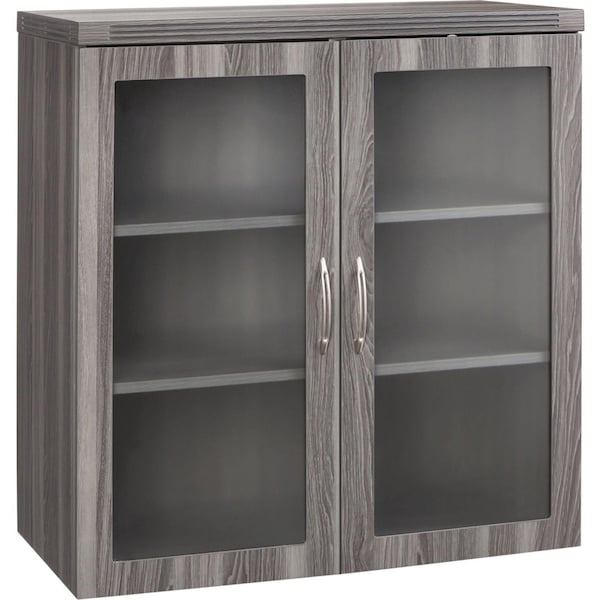 Mayline Glass Display Cabinet, Aberdeen, Gray Stl AGDCLGS - main