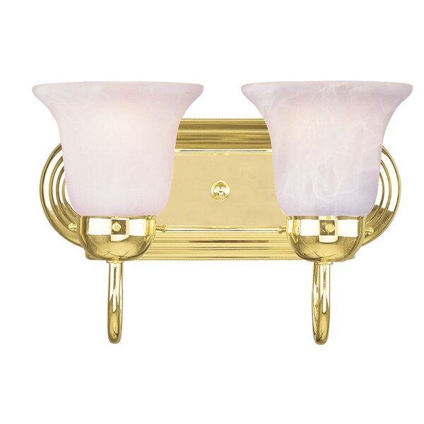 Livex Lighting Riviera 2 Light Polished Brass Bath Vani 1072-02 - main